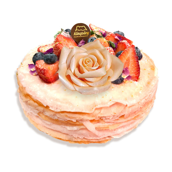 Kingsley Cafe - Mother's Day Strawberry Mille Crepe Cake (7.5 Inches)